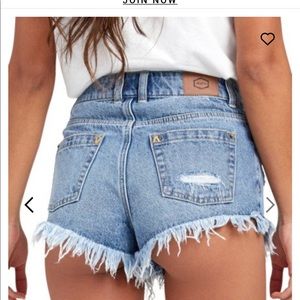 New RVCA Jean High Rise Shorts Size 28